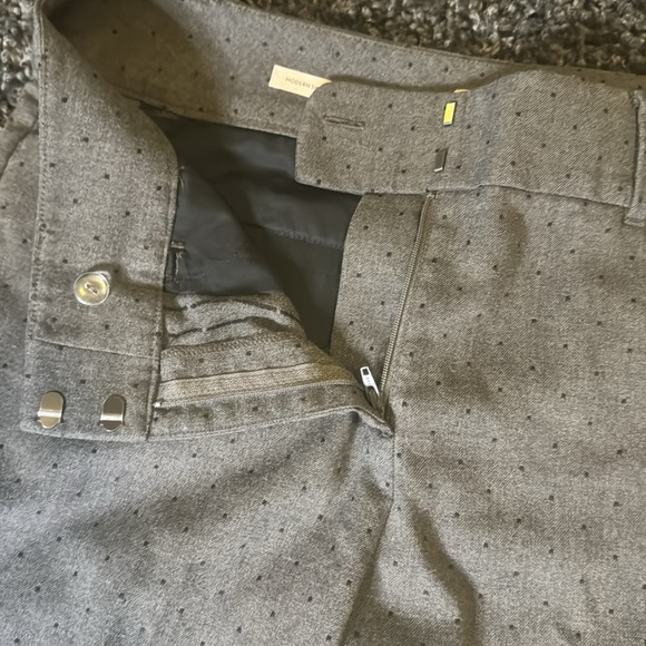 Loft Outlet Gray Modern Skinny Pants with Black Dots - Size 10 - Picture 5 of 8